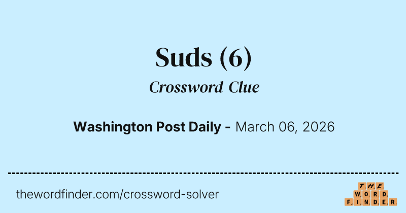 Suds crossword clue image