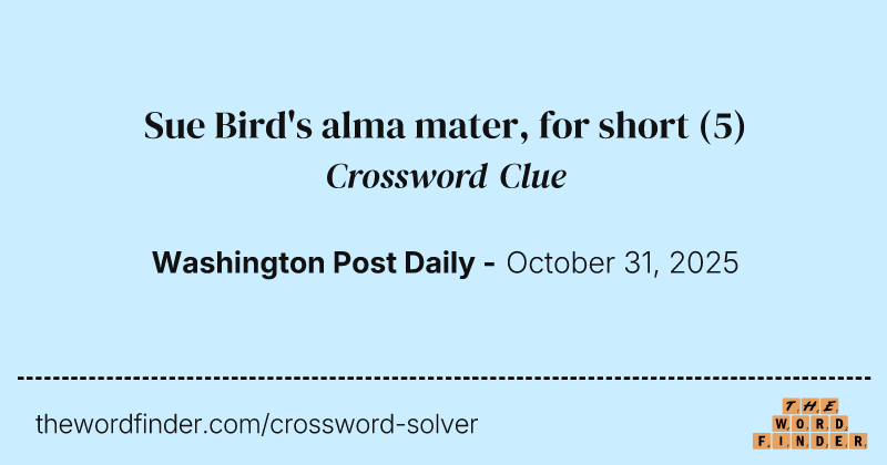 Sue Bird's alma mater, for short crossword clue image