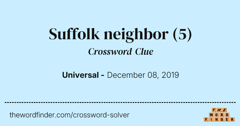 Suffolk neighbor crossword clue image