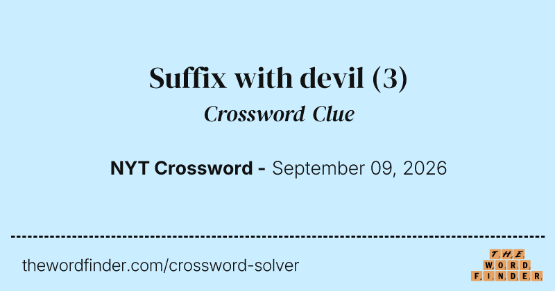 Suffix with devil crossword clue image