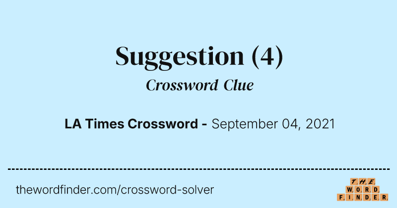 Suggestion crossword clue image