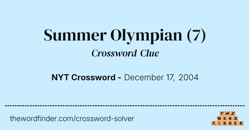 Summer Olympian crossword clue image