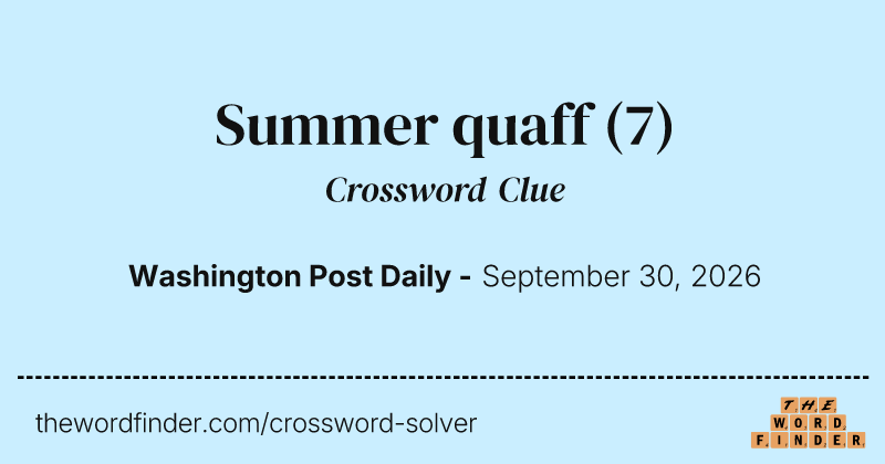 Summer quaff crossword clue image