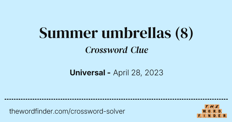Summer umbrellas crossword clue image