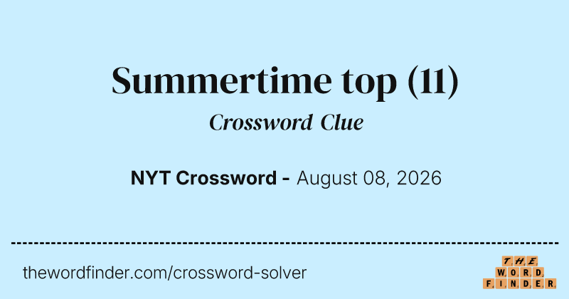 Summertime top crossword clue image