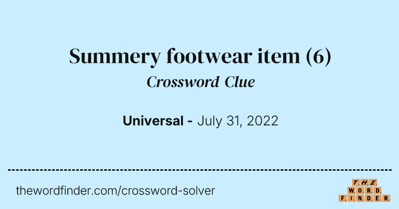 Summery footwear item crossword clue image