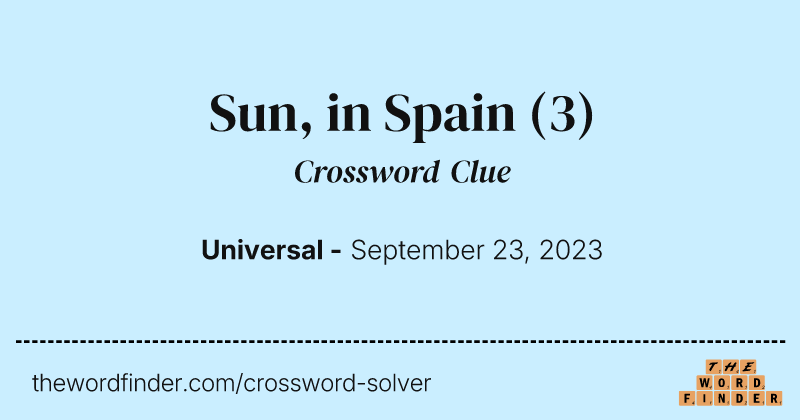 Sun, in Spain crossword clue image