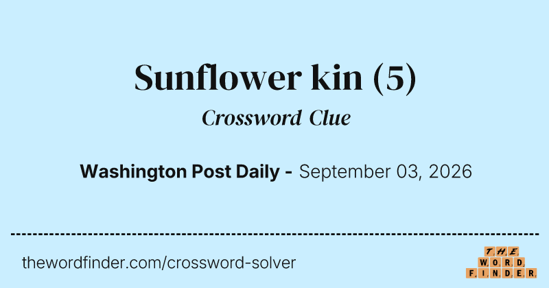 Sunflower kin crossword clue image