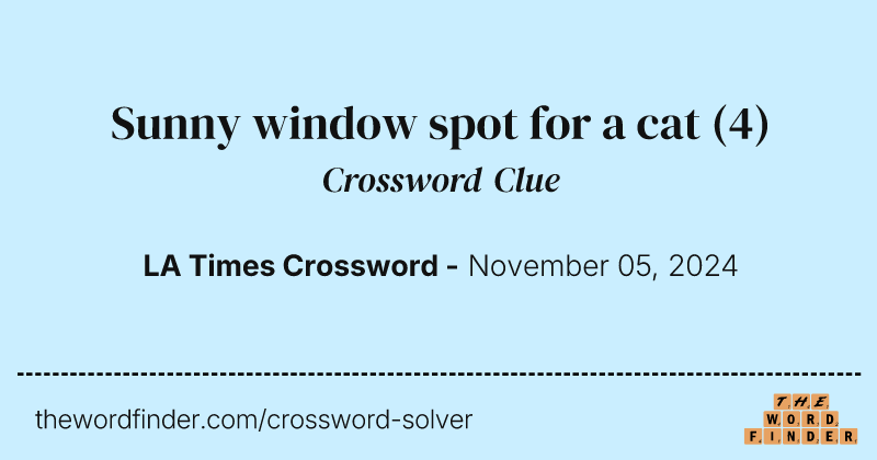 Sunny window spot for a cat crossword clue image