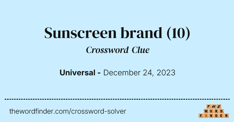 Sunscreen brand crossword clue image