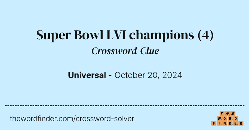 Super Bowl LVI champions crossword clue image