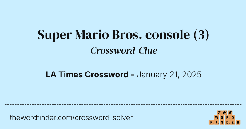 Super Mario Bros. console crossword clue image
