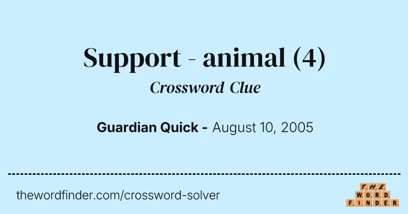 Support - animal crossword clue image
