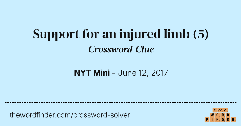 Support for an injured limb crossword clue image