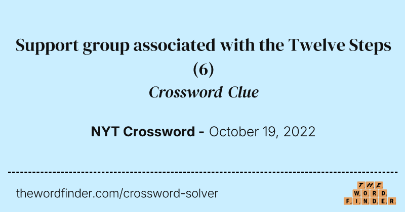 Support group associated with the Twelve Steps crossword clue image