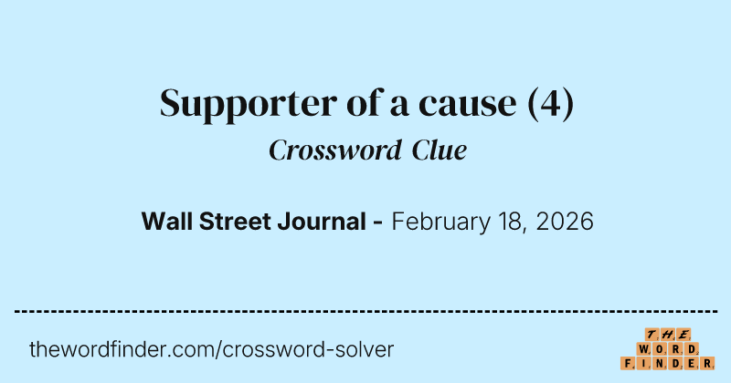 Supporter of a cause crossword clue image