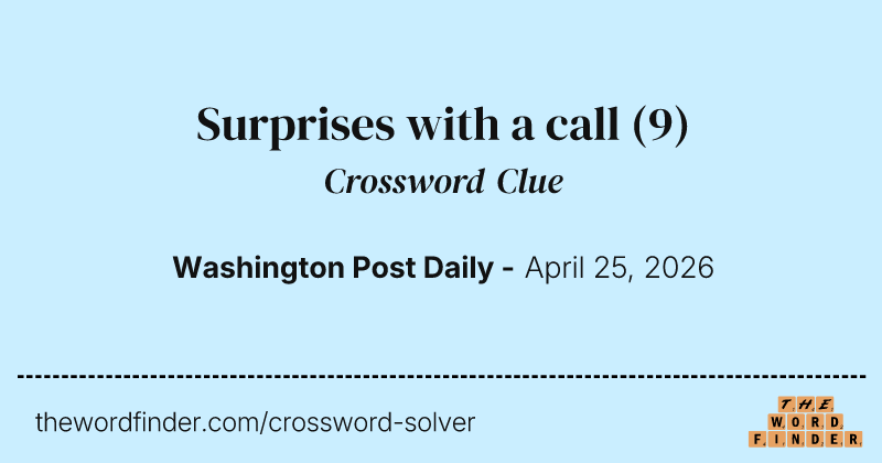 Surprises with a call crossword clue image