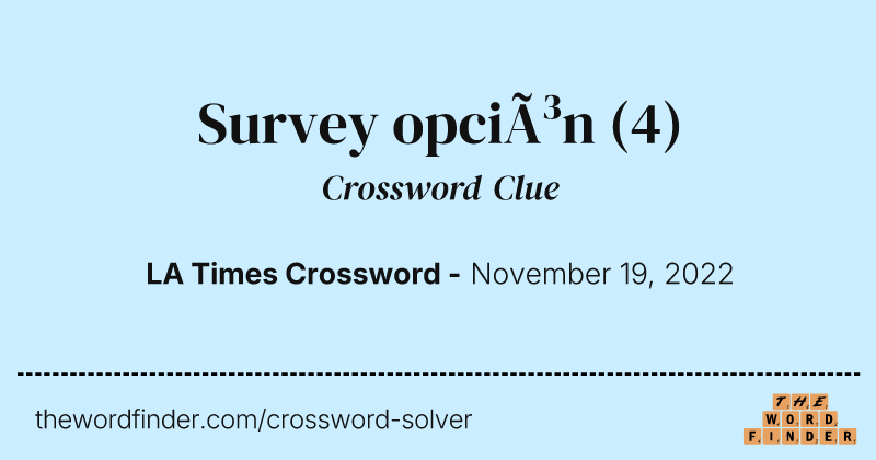 Survey opción crossword clue image