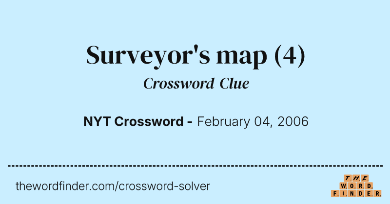 Surveyor's map crossword clue image