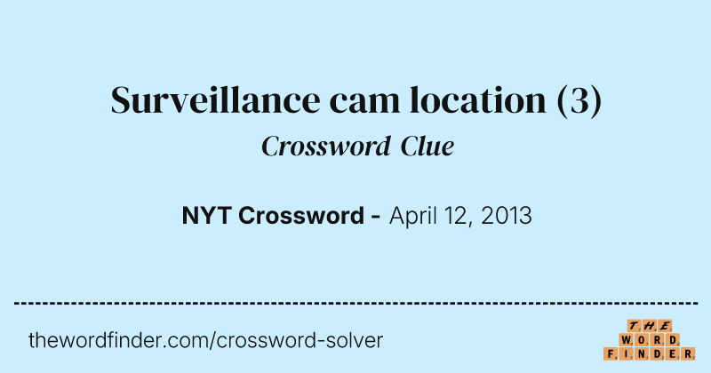 Surveillance cam location crossword clue image