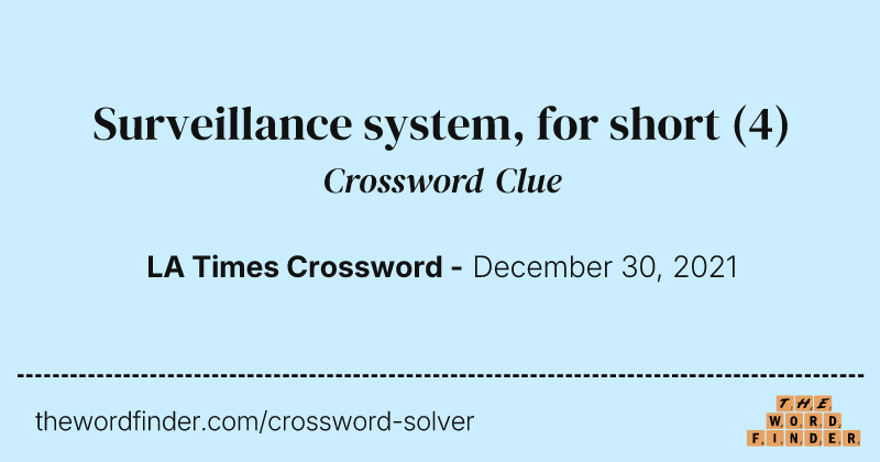 Surveillance system, for short crossword clue image