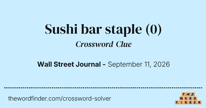 Sushi bar staple crossword clue image