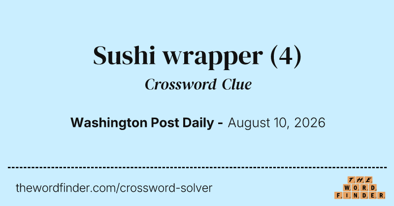 Sushi wrapper crossword clue image