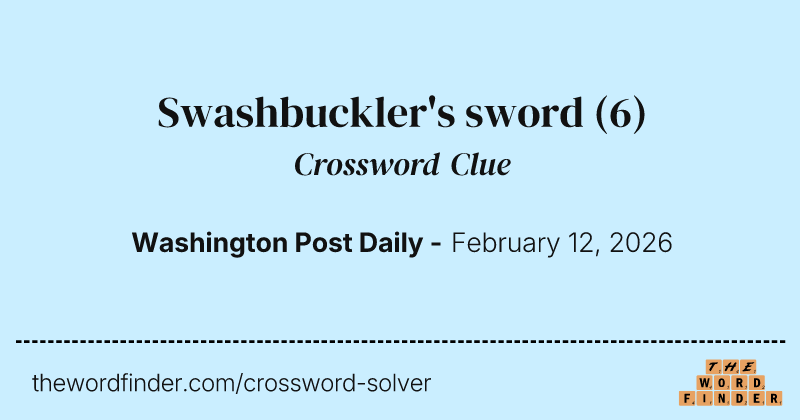 Swashbuckler's sword crossword clue image