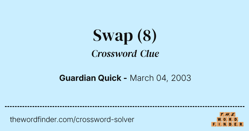 Swap crossword clue image