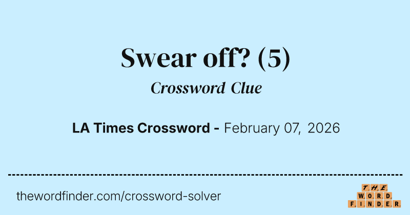 Swear off? crossword clue image