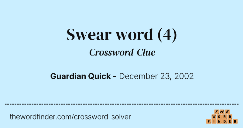 Swear word crossword clue image