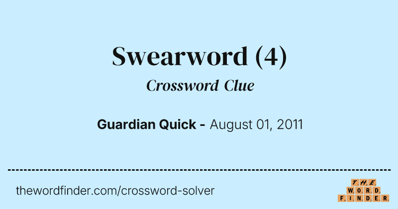 Swearword crossword clue image