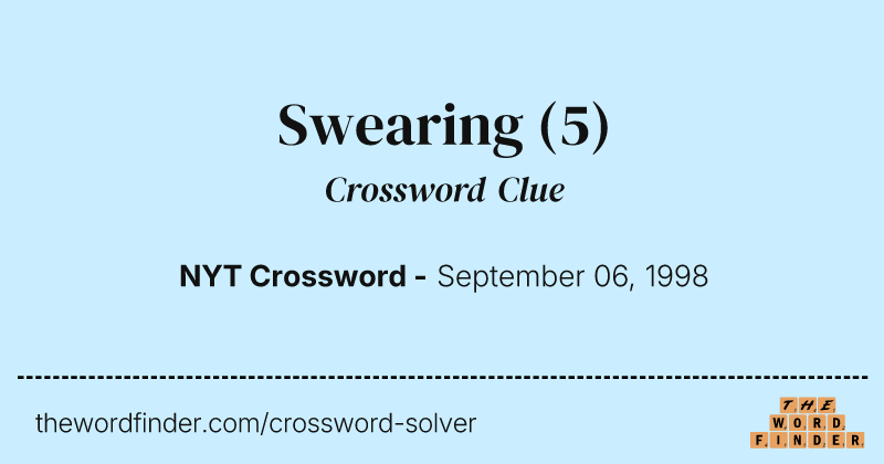 Swearing crossword clue image