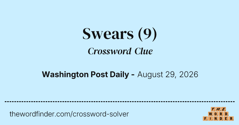 Swears crossword clue image