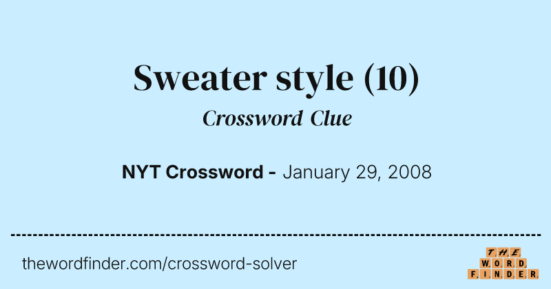 Sweater style crossword clue image