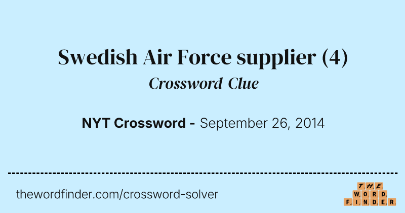 Swedish Air Force supplier crossword clue image