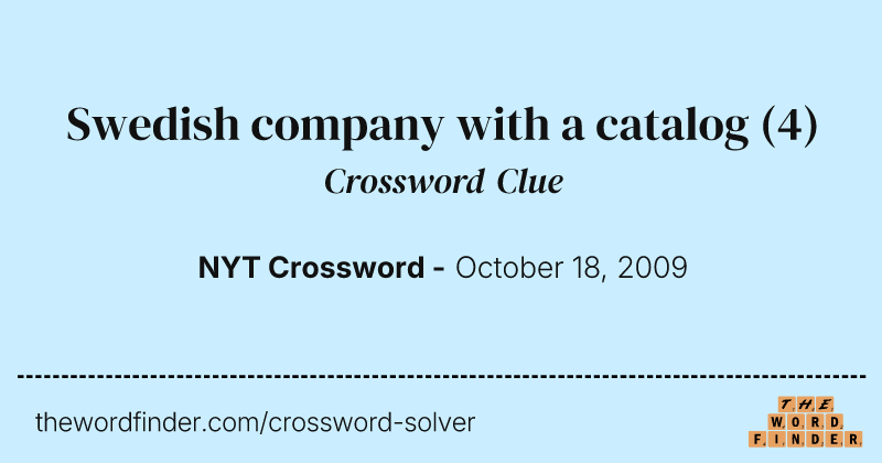 Swedish company with a catalog crossword clue image