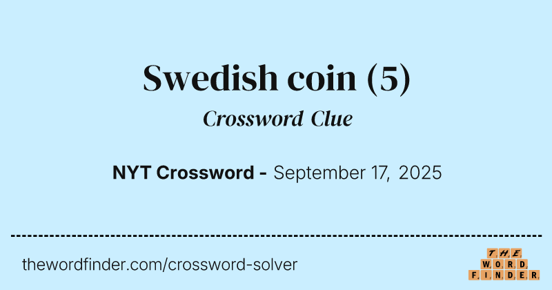 Swedish coin crossword clue image