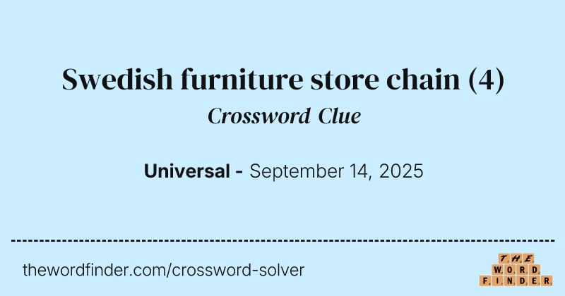 Swedish furniture store chain crossword clue image