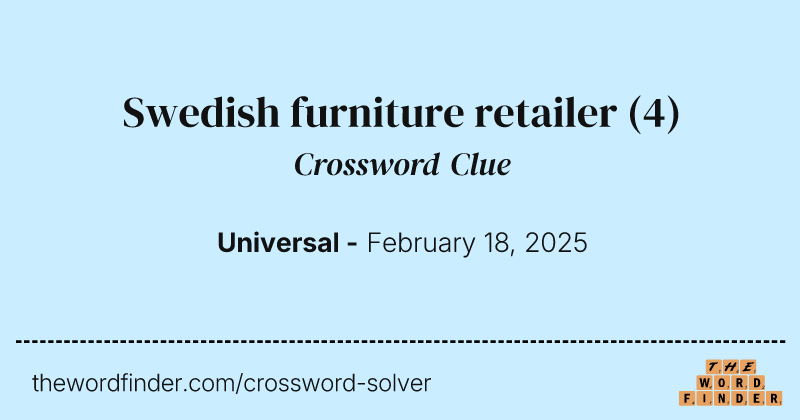 Swedish furniture retailer crossword clue image