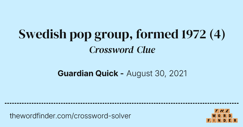 Swedish pop group, formed 1972 crossword clue image