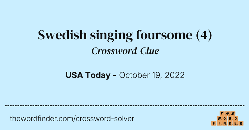 Swedish singing foursome crossword clue image