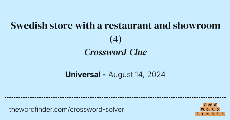 Swedish store with a restaurant and showroom crossword clue image