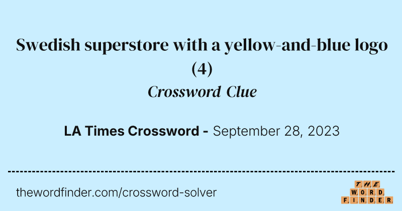 Swedish superstore with a yellow-and-blue logo crossword clue image