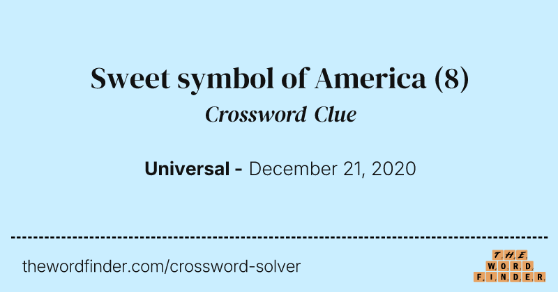 Sweet symbol of America crossword clue image