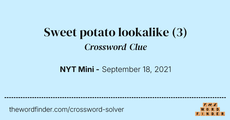 Sweet potato lookalike crossword clue image