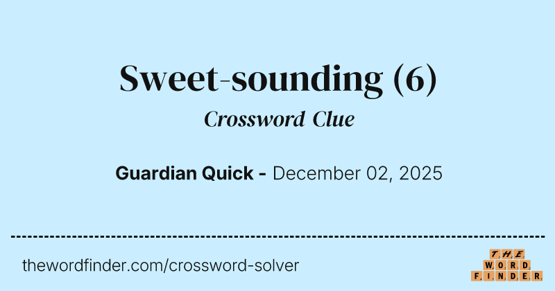 Sweet-sounding crossword clue image