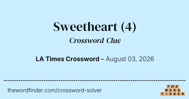 Sweetheart crossword clue image