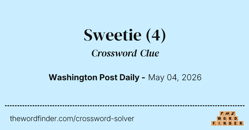 Sweetie crossword clue image