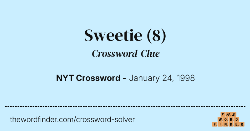 Sweetie crossword clue image